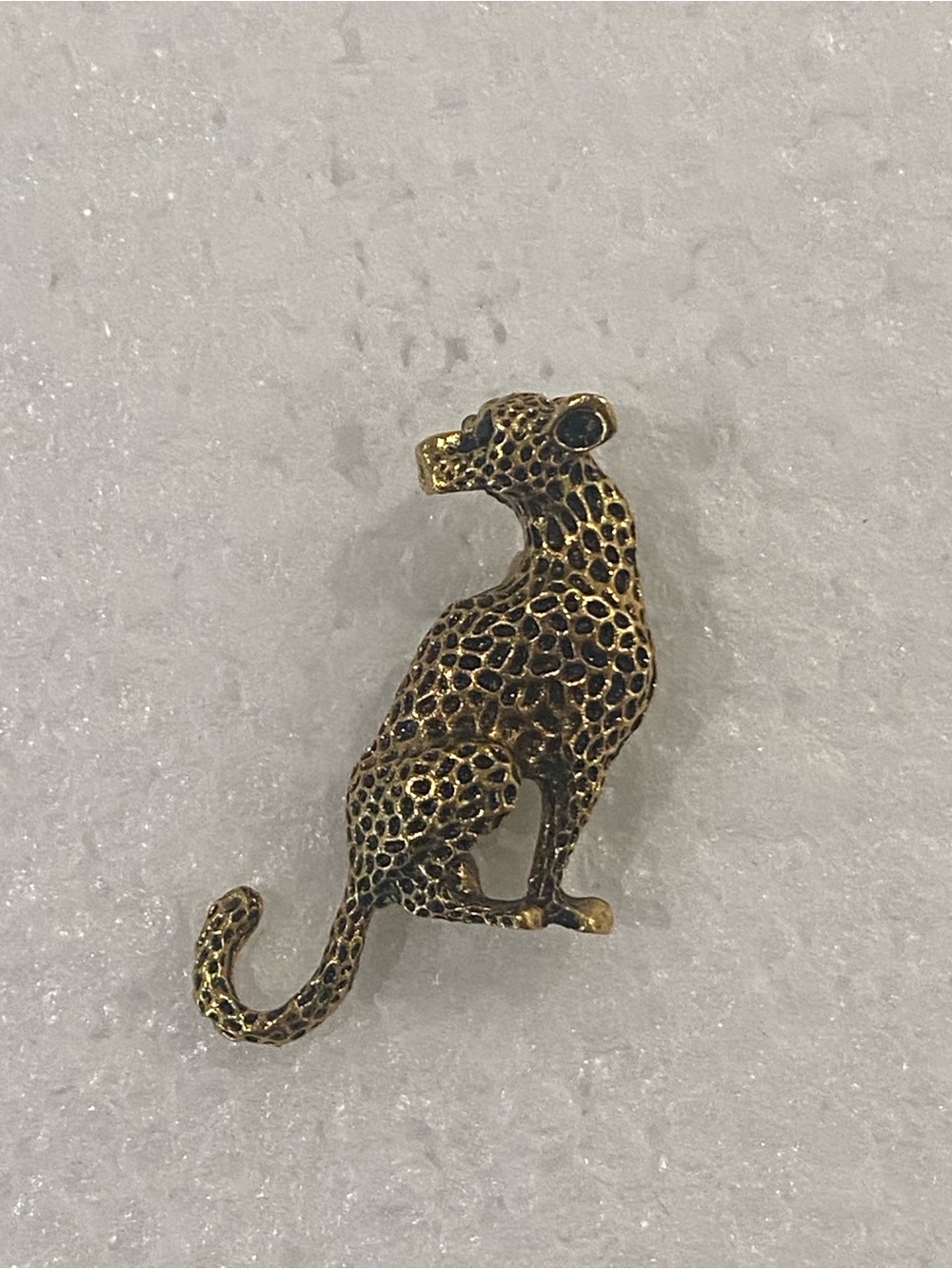 Bronze Leopard Brooch - Gold Tone